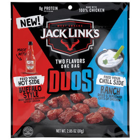 Jack Link's Duo's RedHot/Ranch Chicken Jerky 2.85 oz Bagged, Pack of 8