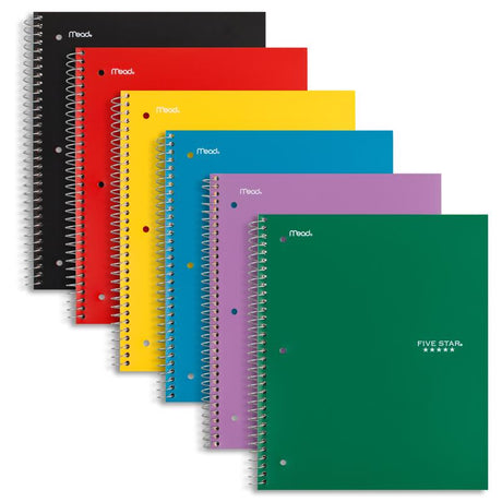 Five Star 9 in. W X 11 in. L Spiral Assorted Notebook, Pack of 12