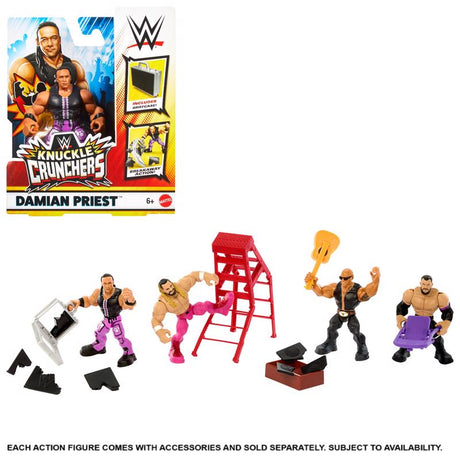 Mattel WWE Knuckle Crunchers Action Figures Multicolored, Pack of 6
