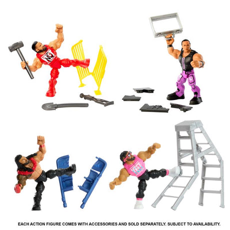 Mattel WWE Knuckle Crunchers Action Figures Multicolored, Pack of 6