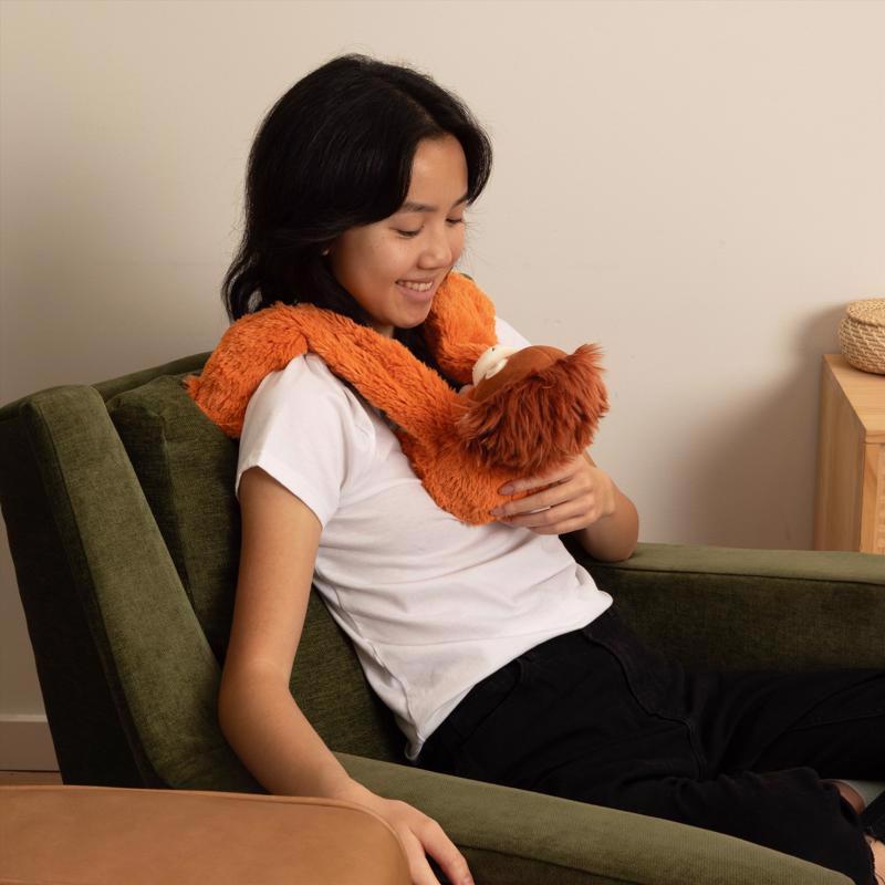 Hugimals World Hugarounds Ollie the Orangutan Weighted Neck and Shoulder Wrap Orange, Pack of 4