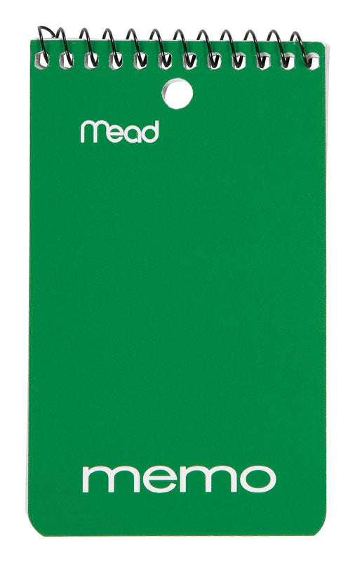 Mead 3 in. W X 5 in. L Wide Ruled Spiral Assorted Memo Book, Pack of 12