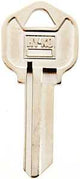 Hy-Ko 11050KW1 Key Blank, Brass, Nickel, For: Kwikset Cabinet, House Locks and Padlocks, KW1 Key Number, Pack of 50