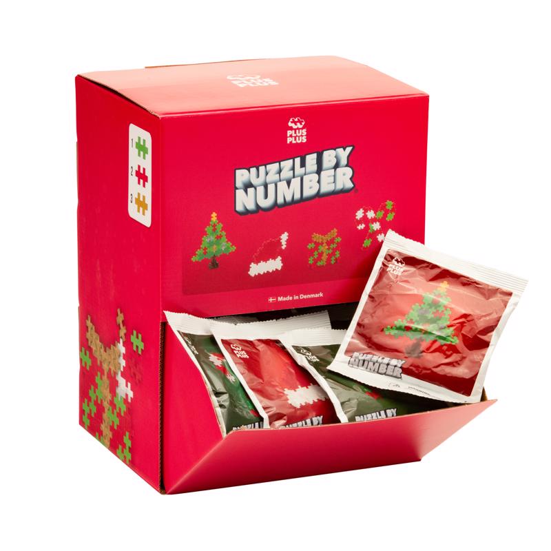 Plus-Plus Puzzle By Number Christmas Builds Building Set Multicolored 48 pc, Pack of 48
