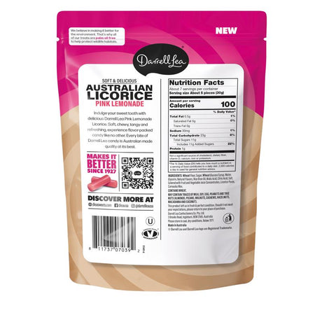 Darrell Lea Pink Lemonade Licorice Candy 7 oz, Pack of 8