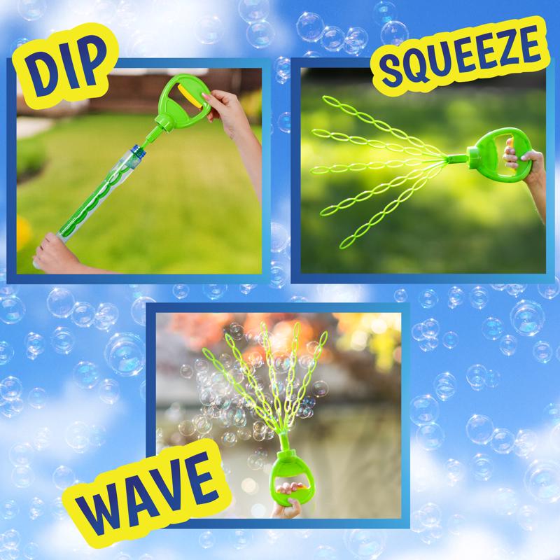 Maxx Bubbles 5-in-1 Bubble Wand Green, Pack of 12