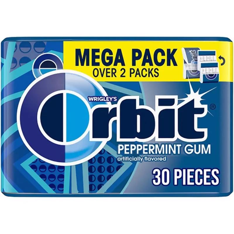 Orbit Sugar Free Peppermint Chewing Gum 30 pk, Pack of 6