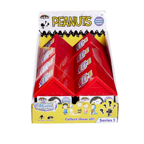 Cra-Z-Art Peanuts Crystal Surprise Dog House and Figure Toy, Pack of 8