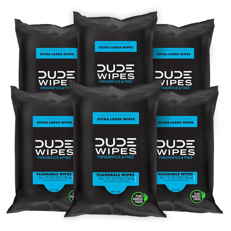 Dude Wipes White Flushable Wipes 18 ct 1 pk, Pack of 24