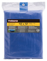ProSource T1012BB90 Tarpaulin, 12 ft L, 10 ft W, 5 mil Thick, Polyethylene, Blue