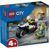 LEGO City Police Motorcycle Chase Building Set Multicolored 65 pc