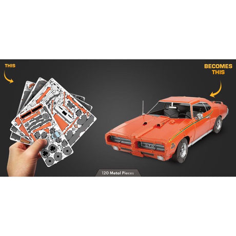 Metal Earth 1969 Pontiac GTO Judge 3D Metal Model Kit Orange