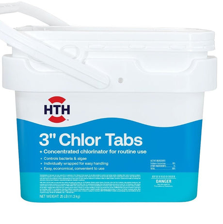 HTH Pool Care 42059 Pool Chemical, 25 lb, Tablet, Chlorine Like, White