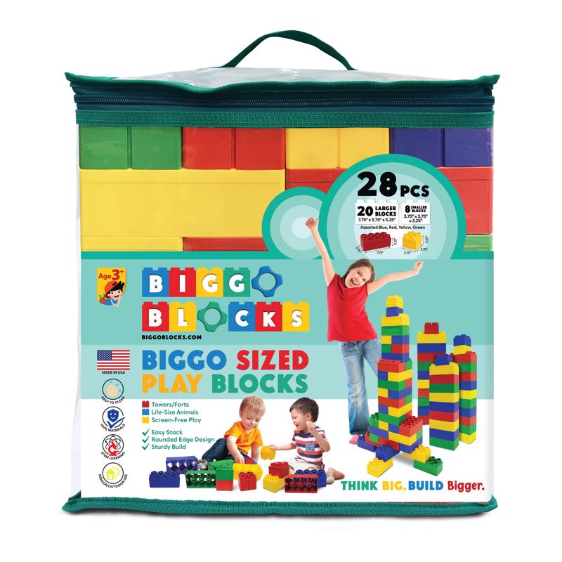 Biggo Beginner Set Jumbo Building Blocks Assorted 28 pc