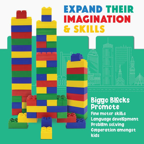 Biggo Beginner Set Jumbo Building Blocks Assorted 28 pc