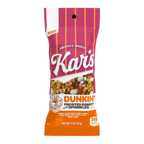 Kar's Dunkin Donuts Frosted Donut Trail Mix 2 oz Tube Bag, Pack of 12