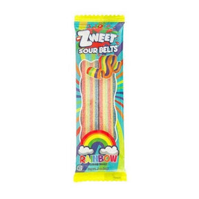 Zweet Sour Rainbow Belts Licorice Candy 0.7 oz, Pack of 24