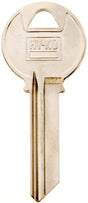 Hy-Ko 11010Y4 Key Blank, Brass, Nickel, For: Yale Cabinet, House Locks and Padlocks, Pack of 10