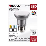 Satco PAR20 E26 (Medium) LED Bulb Tunable White/Color Changing 50 Watt Equivalence 1 pk
