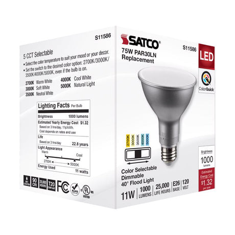 Satco PAR30LN E26 (Medium) LED Bulb Tunable White/Color Changing 75 Watt Equivalence 1 pk