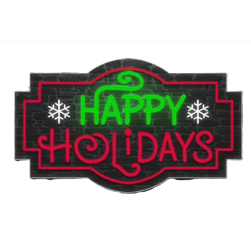Luxe Light Decor Happy Holidays LED Happy Holidays Hanging Decor, Pack of 5