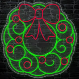 Luxe Light Decor LED Red and Green Christmas Wreath Hanging Decor, Pack of 5