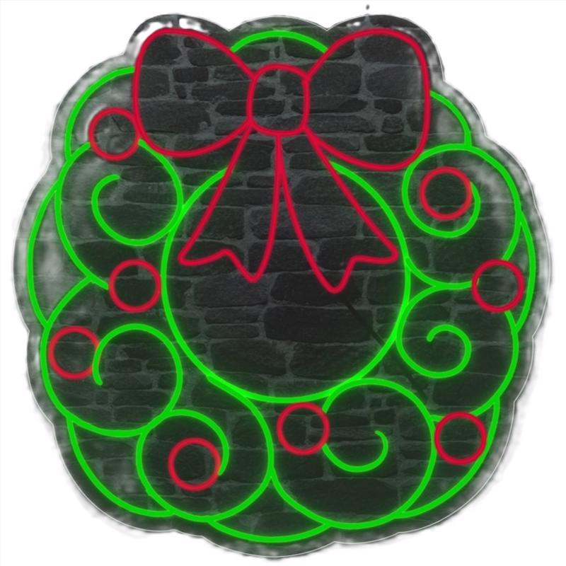 Luxe Light Decor LED Red and Green Christmas Wreath Hanging Decor, Pack of 5
