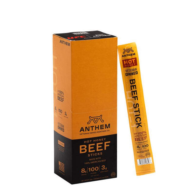 Anthem Snacks Hot Honey Beef Stick 24 oz Boxed, Pack of 24