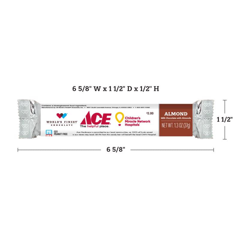 World's Finest Chocolate Almond Chocolate Bar 1.3 oz, Pack of 60
