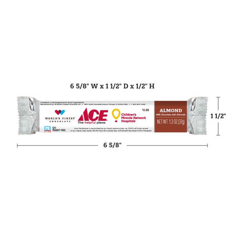 World's Finest Chocolate Almond Chocolate Bar 1.3 oz, Pack of 60