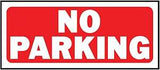 Hy-Ko 23002 Fence Sign, Rectangular, NO PARKING, White Legend, Red Background, Plastic, 6 in H x 14 in W Dimensions, Pack of 5
