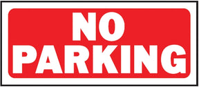 Hy-Ko 23002 Fence Sign, Rectangular, NO PARKING, White Legend, Red Background, Plastic, 6 in H x 14 in W Dimensions, Pack of 5