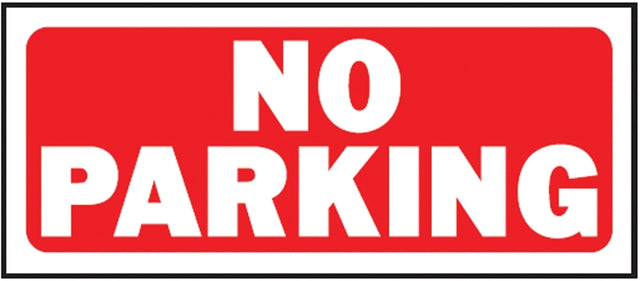 Hy-Ko 23002 Fence Sign, Rectangular, NO PARKING, White Legend, Red Background, Plastic, 6 in H x 14 in W Dimensions, Pack of 5