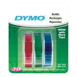 Dymo Self-Adhesive 3/8 in. W X 9.8 ft. L Blue/Green/Red Embossing Label Maker Tape