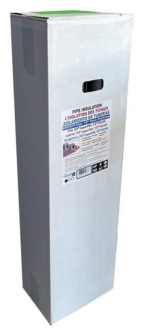 Quick R 50787T Pipe Insulation, 7/8 in ID x 1-7/8 in OD Dia, 46 in L, Poly Foam w/2 glue strips, Charcoal, Pack of 31