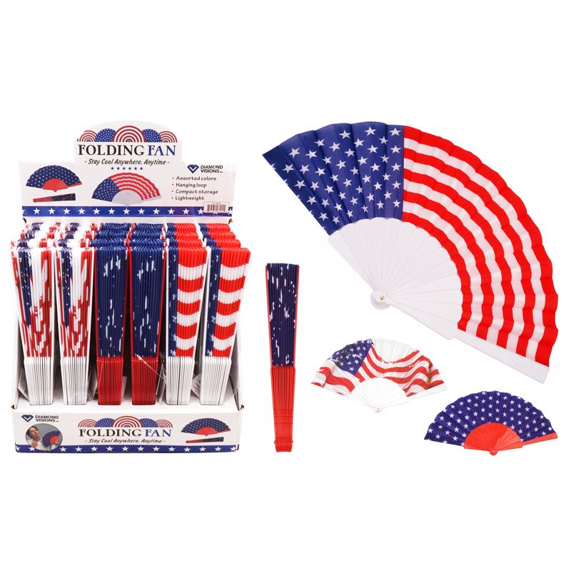 Diamond Visions Folding hand fan 1 pk, Pack of 24
