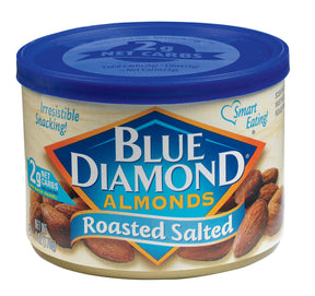 Blue Diamond Roasted Salted Almonds 6 oz Can, Pack of 12