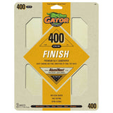 Gator 7268 Premium Sandpaper, 9 in W, 11 in L, 400 Grit, Fine, Latex Backing