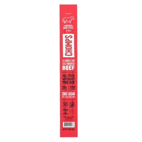 Chomps Original Beef Stick 1.15 oz Pouch, Pack of 24