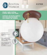 Boston Harbor F30153375 Ceiling Light Fixture, 0.5 A, 120 V, 60 W, 1-Lamp, CFL Lamp, Metal Fixture, Sienna Fixture