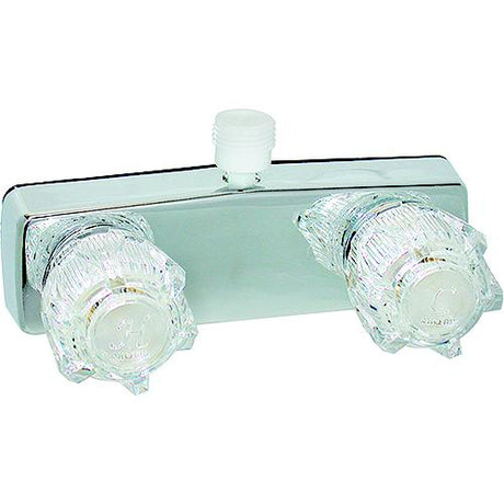 Valterra Phoenix PF213350 DuraPro Chrome Finish Two Handle 4″ RV Shower Valve Faucet with Clear Acrylic Knobs