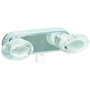 Valterra Catalina PF223341 Chrome Finish 4" RV Shower Valve Faucet with Two Clear Acrylic Lever Handles