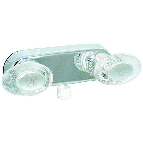 Valterra Catalina PF223341 Chrome Finish 4″ RV Shower Valve Faucet with Two Clear Acrylic Lever Handles