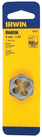 Irwin Hanson 9739 Metric Die, M10-1.25 Thread, Fine Thread, Right Hand Thread, HCS