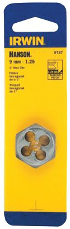 Irwin Hanson 9739 Metric Die, M10-1.25 Thread, Fine Thread, Right Hand Thread, HCS