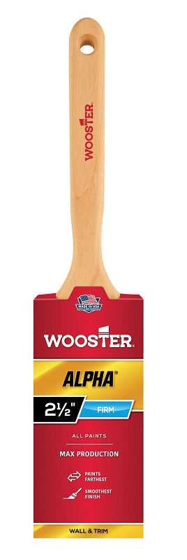 Wooster 4232-2 1/2 Paint Brush, Maple Wood Handle, 2-1/2 in W, 2-15/16 in L Bristle, Synthetic Bristle, Flat Sash Handle