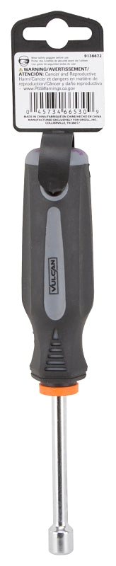 Vulcan MC-SD39 Nut Driver, 7 mm Drive, 7 in OAL, Cushion-Grip Handle, Gray and Black Handle, 3 in L Shank