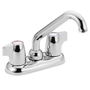 Moen Chateau Series 74998 Laundry Faucet, 2-Handle, Chrome Plated, Deck Mounting, Mini Blade Handle