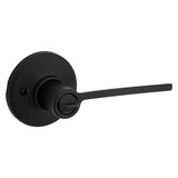 Kwikset Ladera Series 300LRL RDT 514 CP Privacy Lockset, Lever Handle, Matte, Zinc, Black, Left, Right Hand