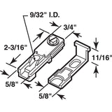 Prime-Line N 6710 Pivot Bracket, 2-3/16 in L x 5/8 in W Base, 5/8 in W x 11/16 in H Clip Dimensions, Plastic/Steel, Pack of 6